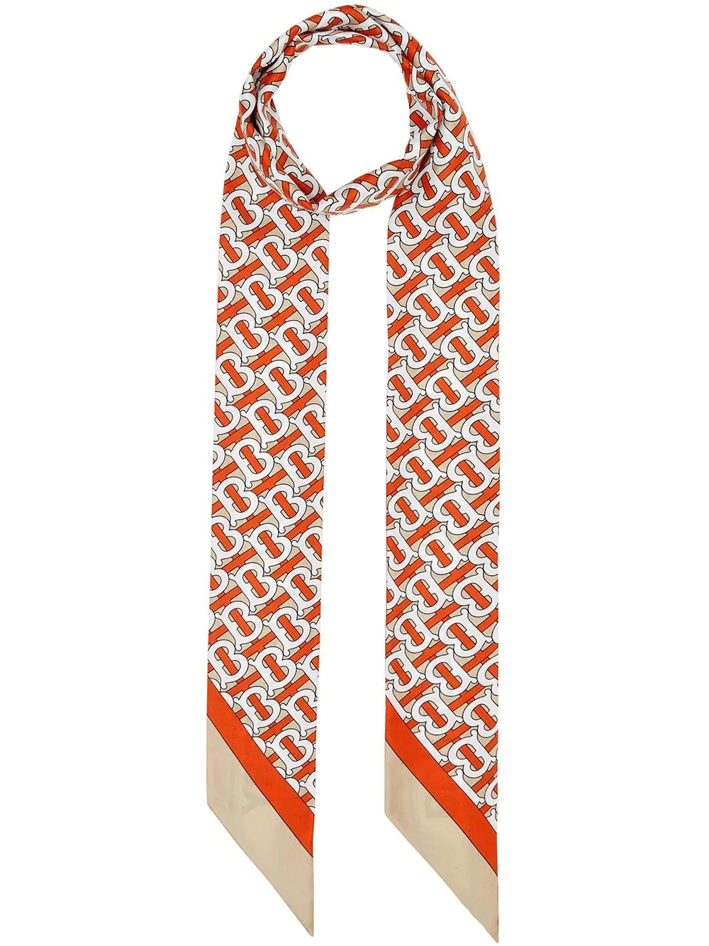 monogram logo skinny scarf - 1