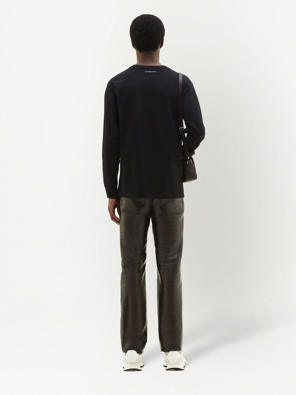 slim-cut vinyl trousers - 4
