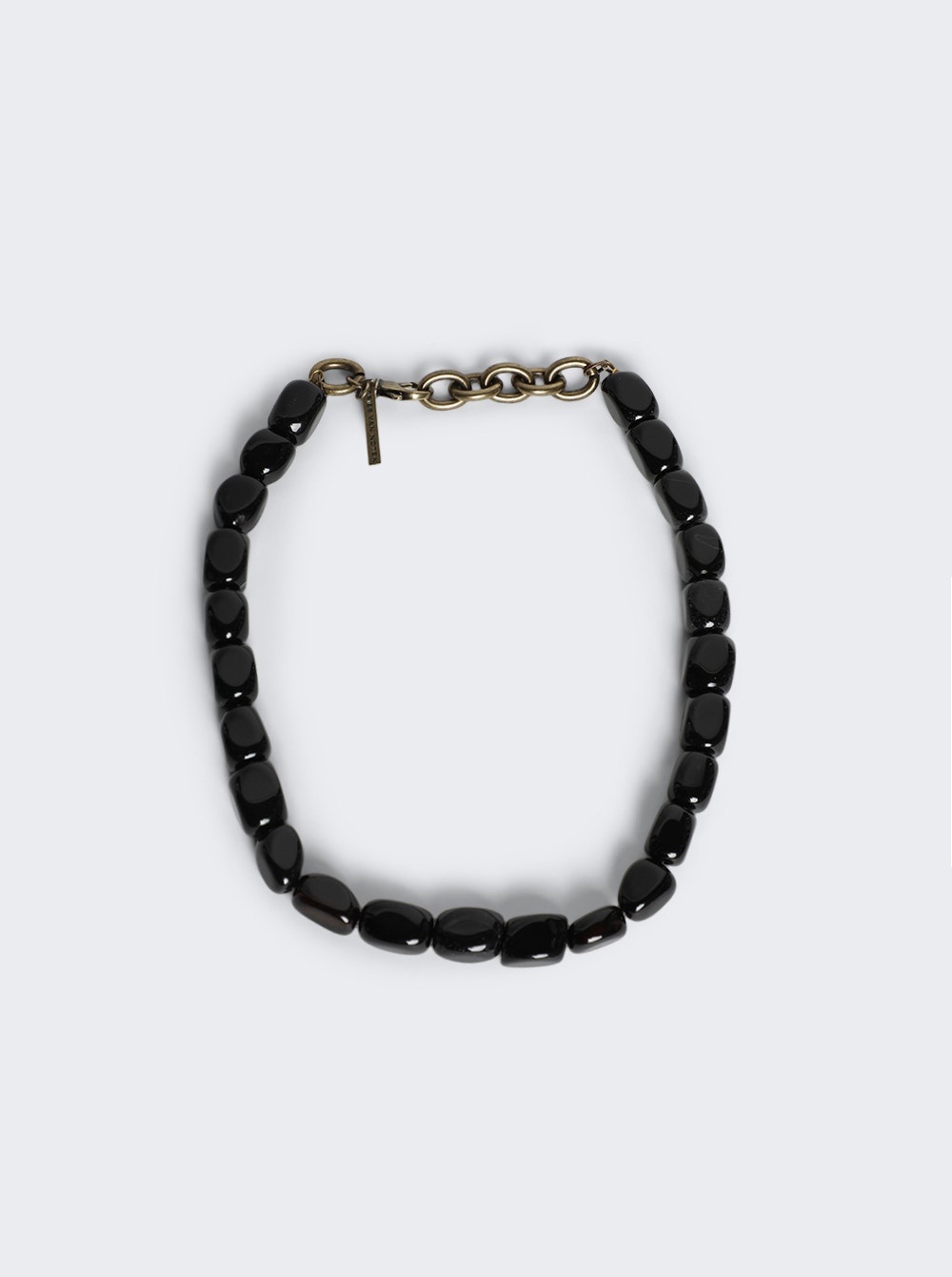 Stone Chain Necklace Black - 1