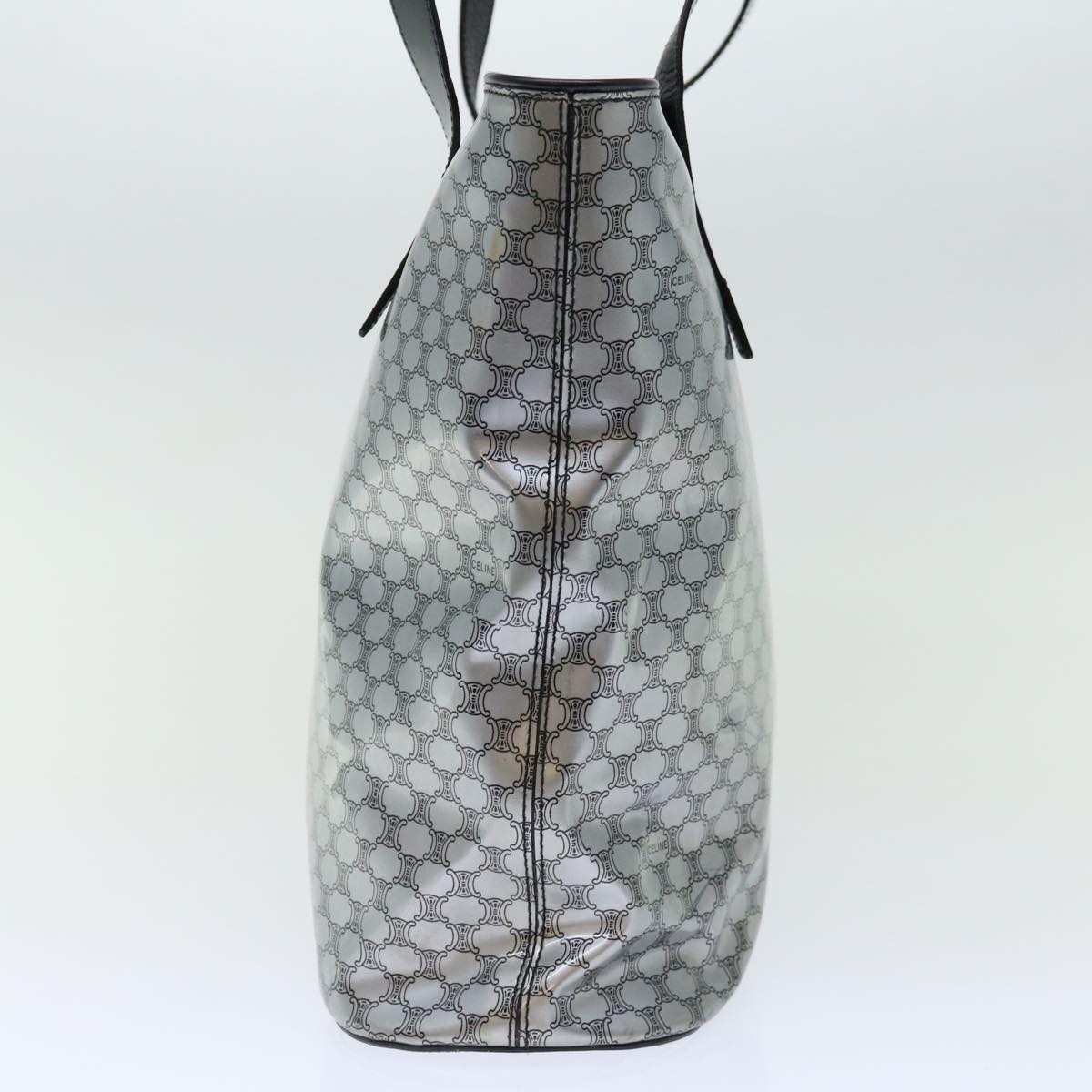 CELINE Macadam Canvas Tote Bag Enamel Silver Black - 5