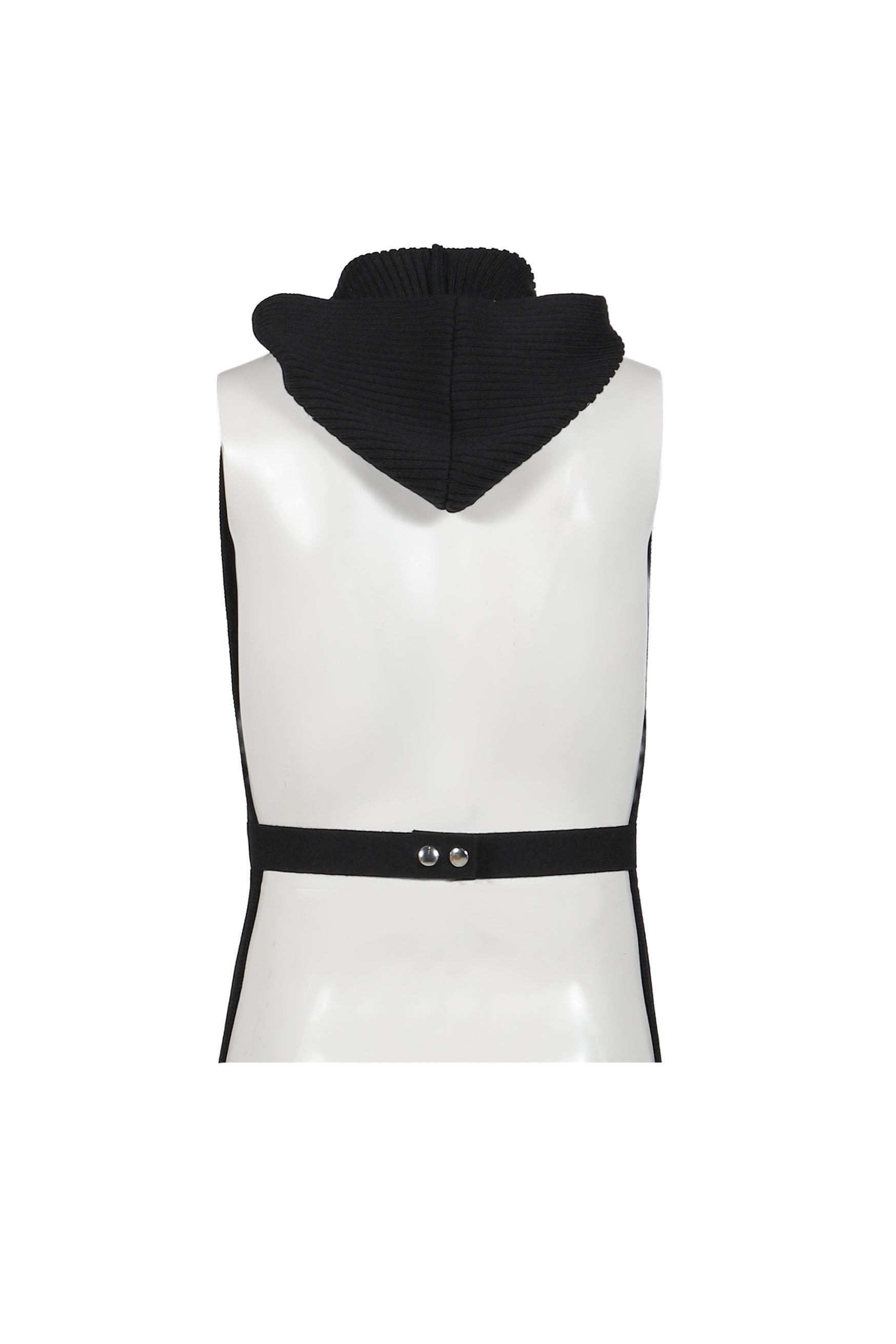 SLEEVELESS ZIPPED WOOL CARDIGAN / BLK - 2