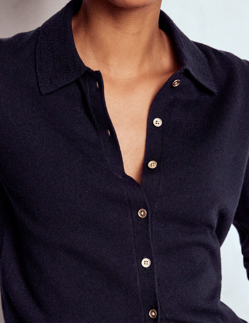 Briony Stitch Cardigan-Navy 3