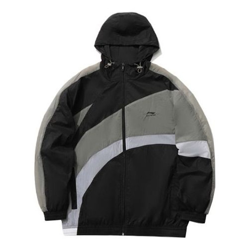 Li-Ning 로고 스포츠 Windbreaker '블랙 그레이'AFDR153-4 - 1