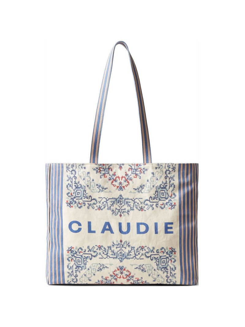 figurative-pattern logo-print beach bag 1