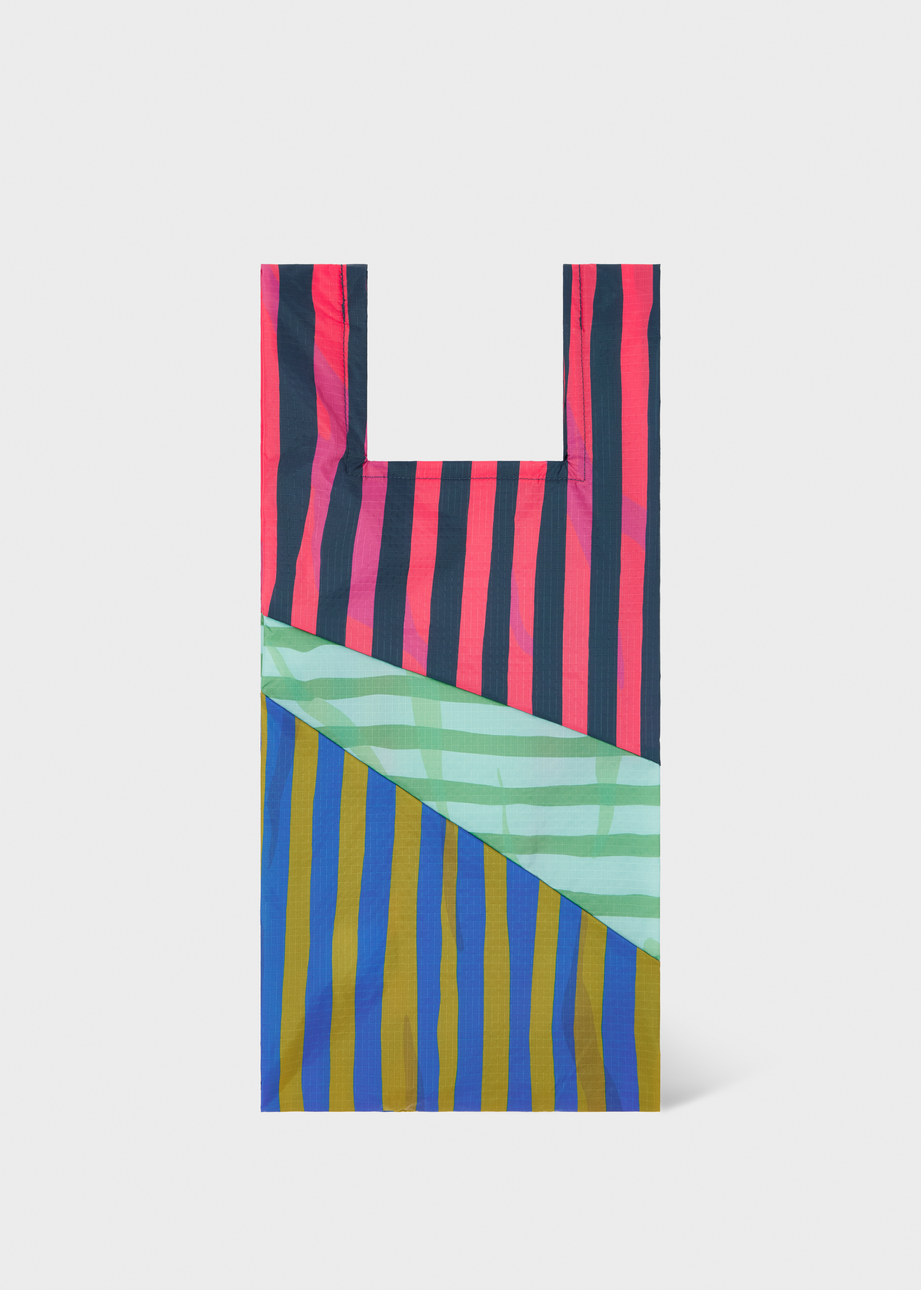 Susan Bijl x Paul Smith - Pink Mixed-Stripe 'The New Shopping Bag' Medium - 1