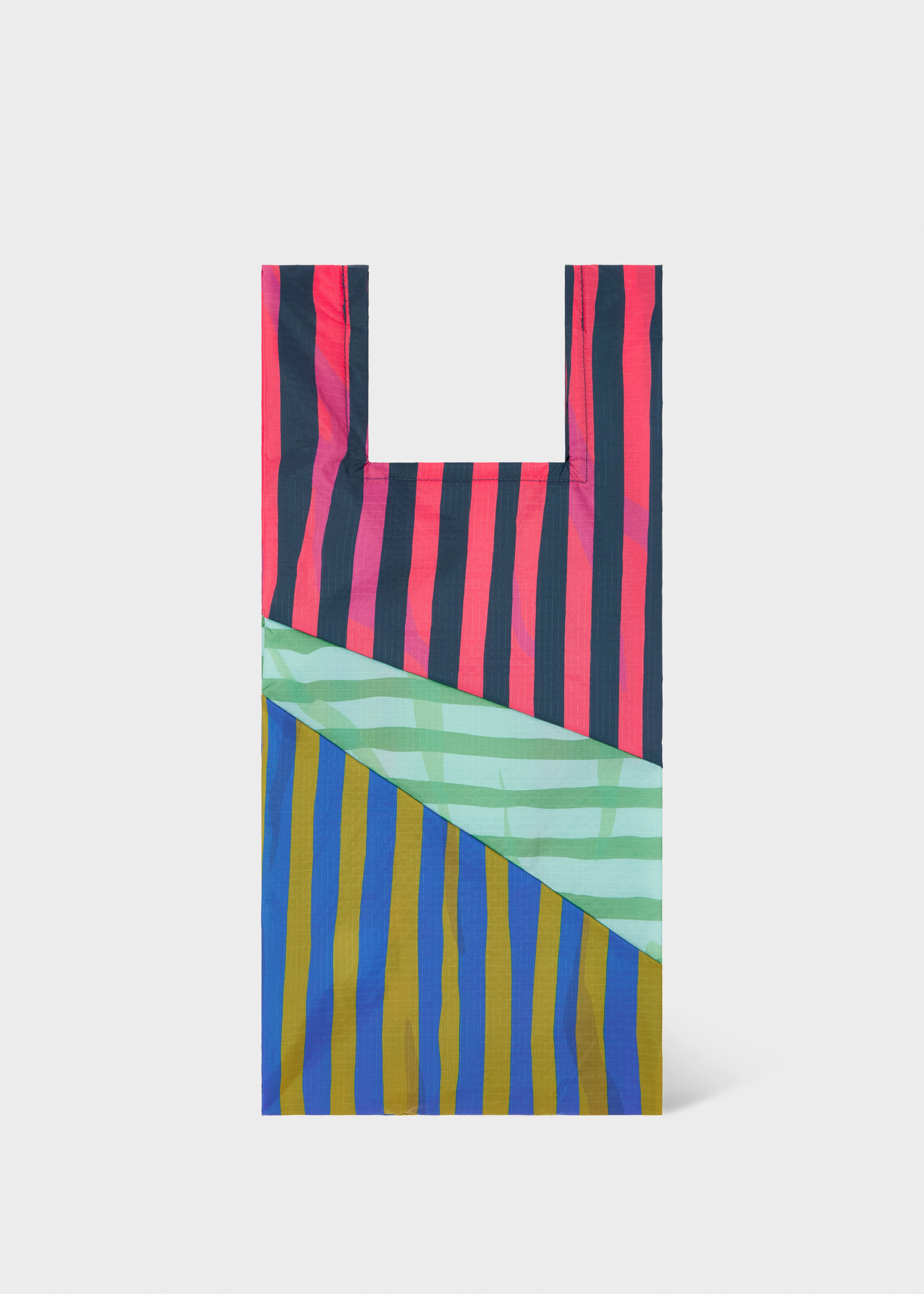 Susan Bijl x Paul Smith - Pink Mixed-Stripe 'The New Shopping Bag' Medium - 1