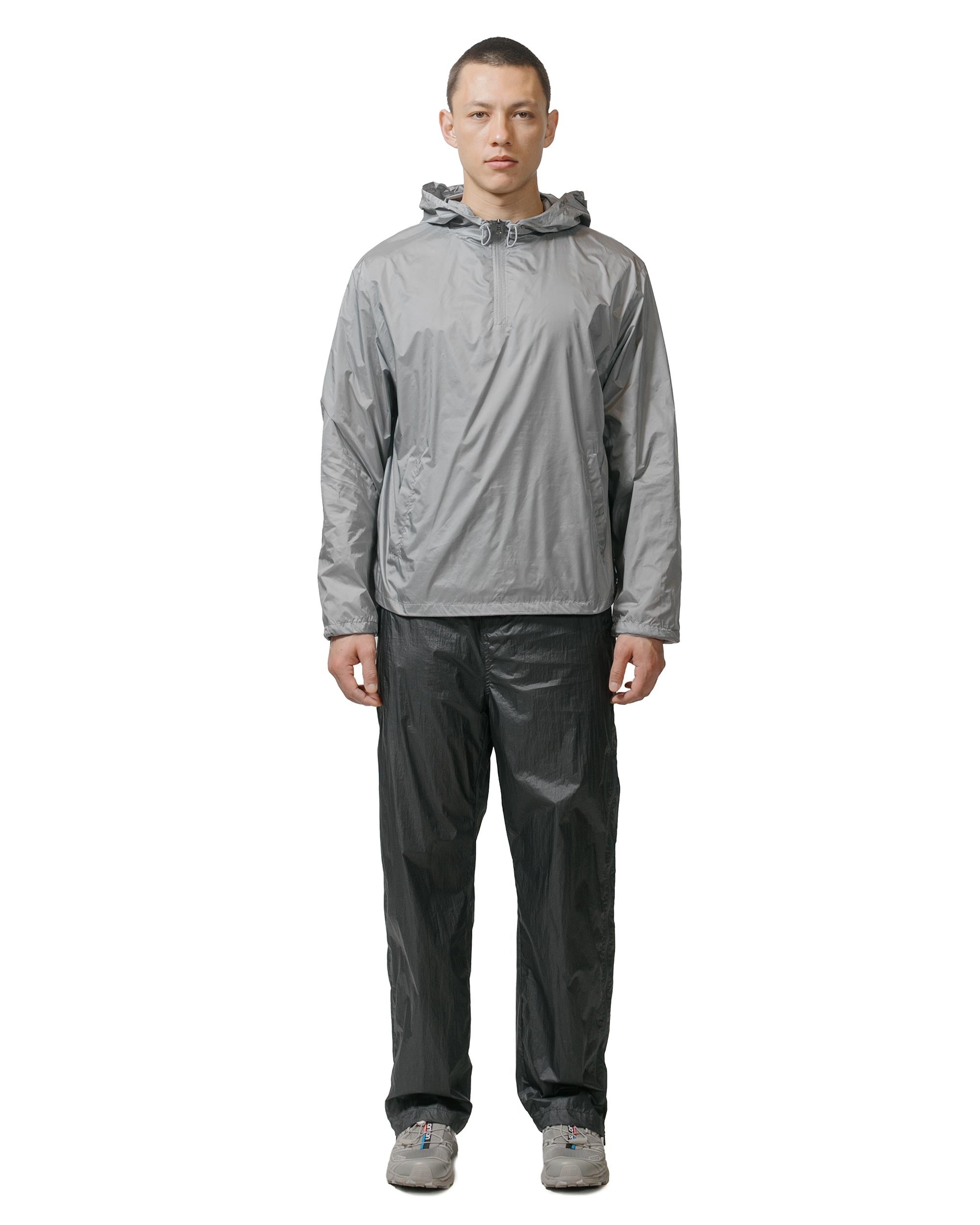 Glossy Nylon Half Zip-Up Jumper Blue Grey - 4