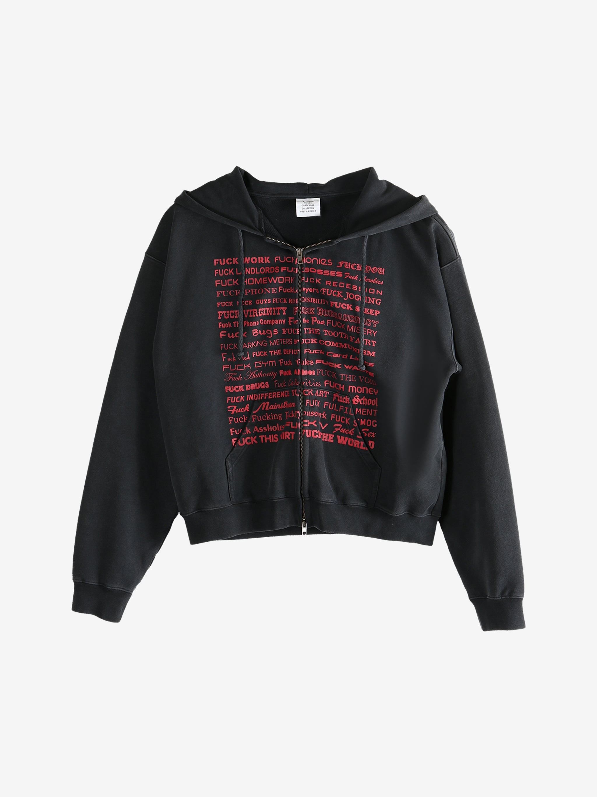 VETEMENTS - Men Fuck Fitted Zip-Up Hoodie - 4