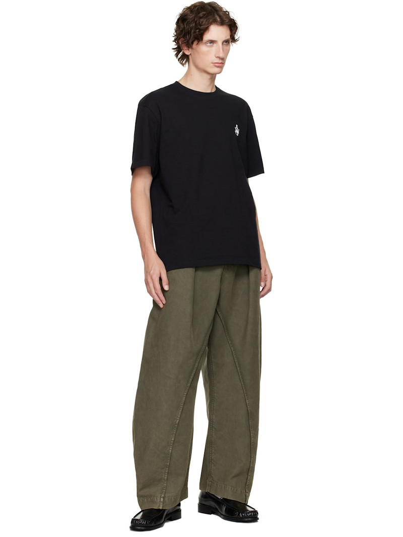 JW Anderson Black Anchor Embroidery T-shirt outlook