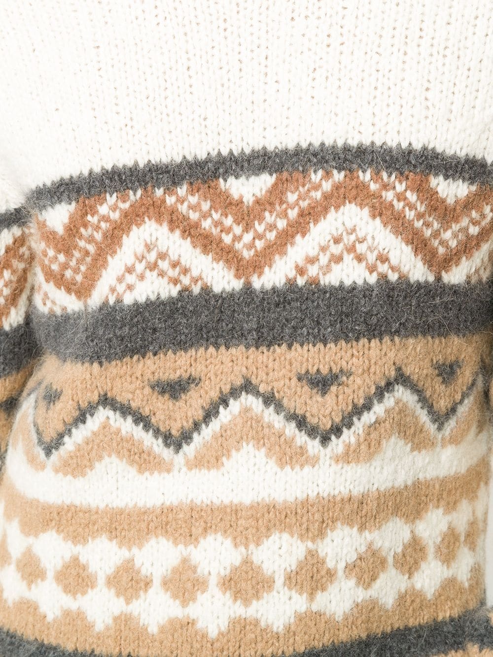 long sleeve Aztec-knitted sweater - 5