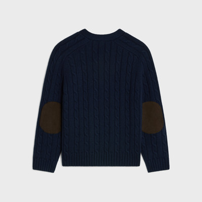 CELINE cable-knit triomphe cardigan in cashmere outlook