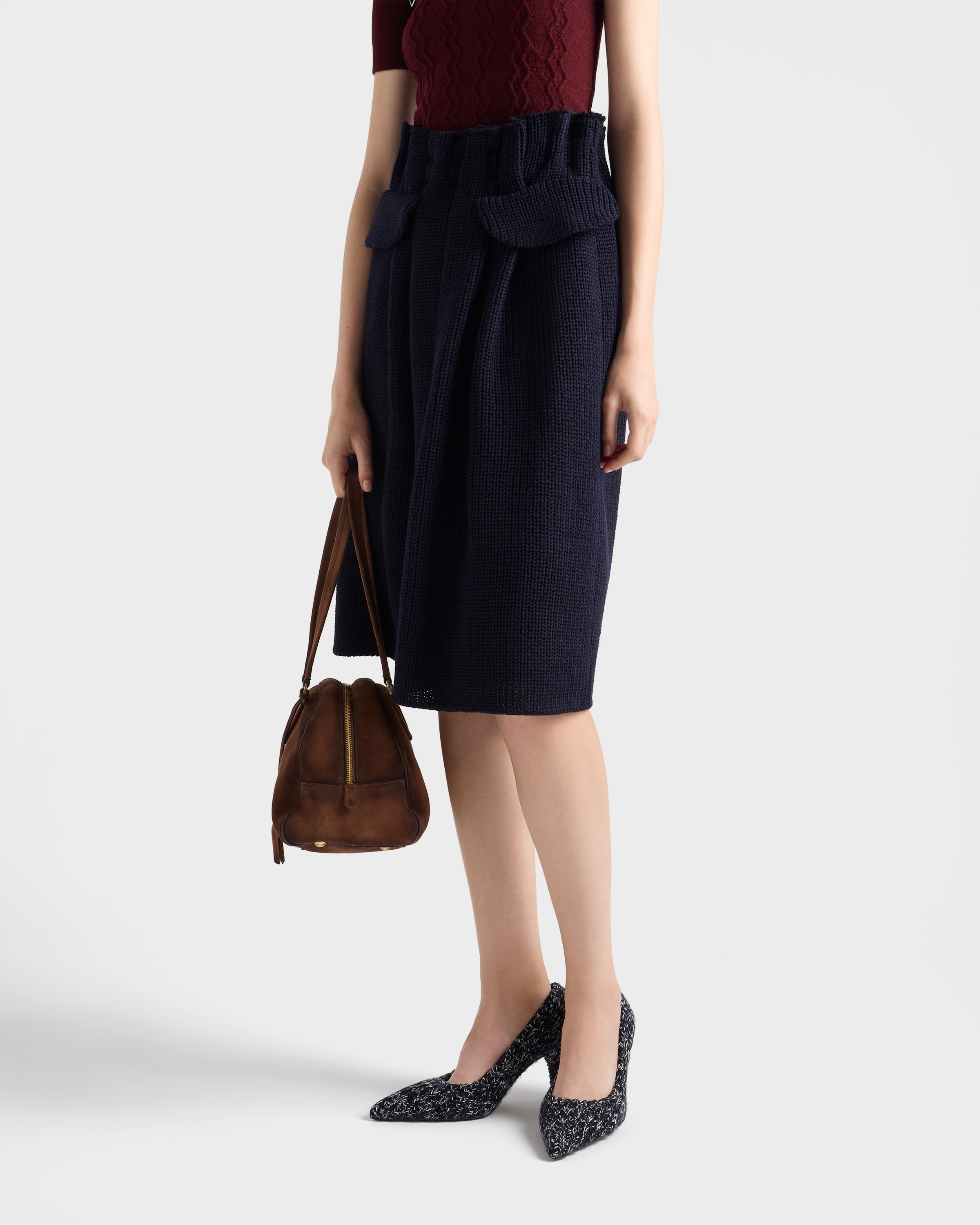 Wool knit midi skirt - 4