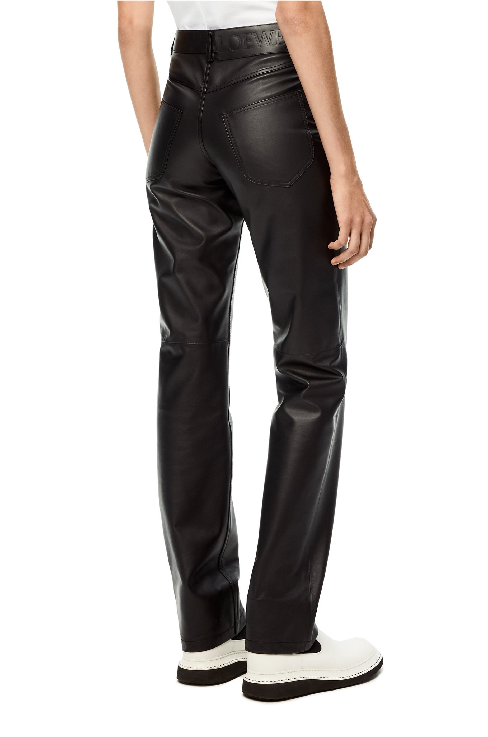 Straight leg trousers in nappa - 4
