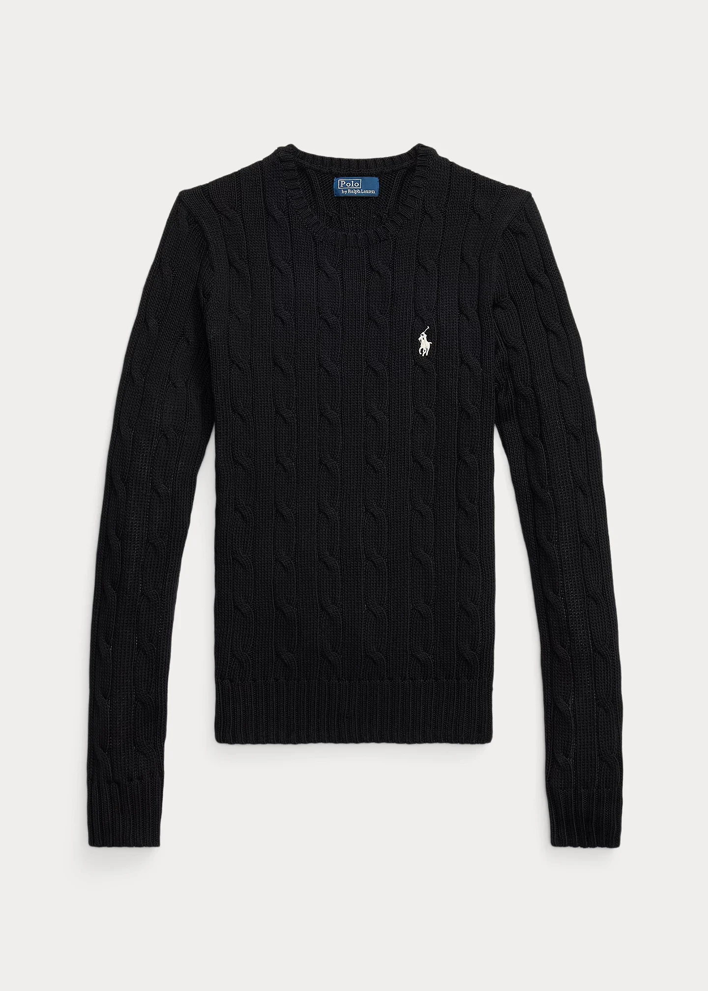 Cable-Knit Cotton Crewneck Sweater - 1