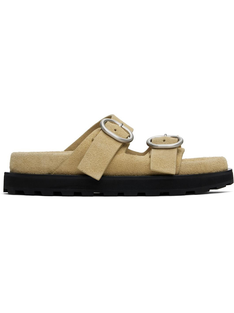 Beige Pin-Buckle Sandals 1