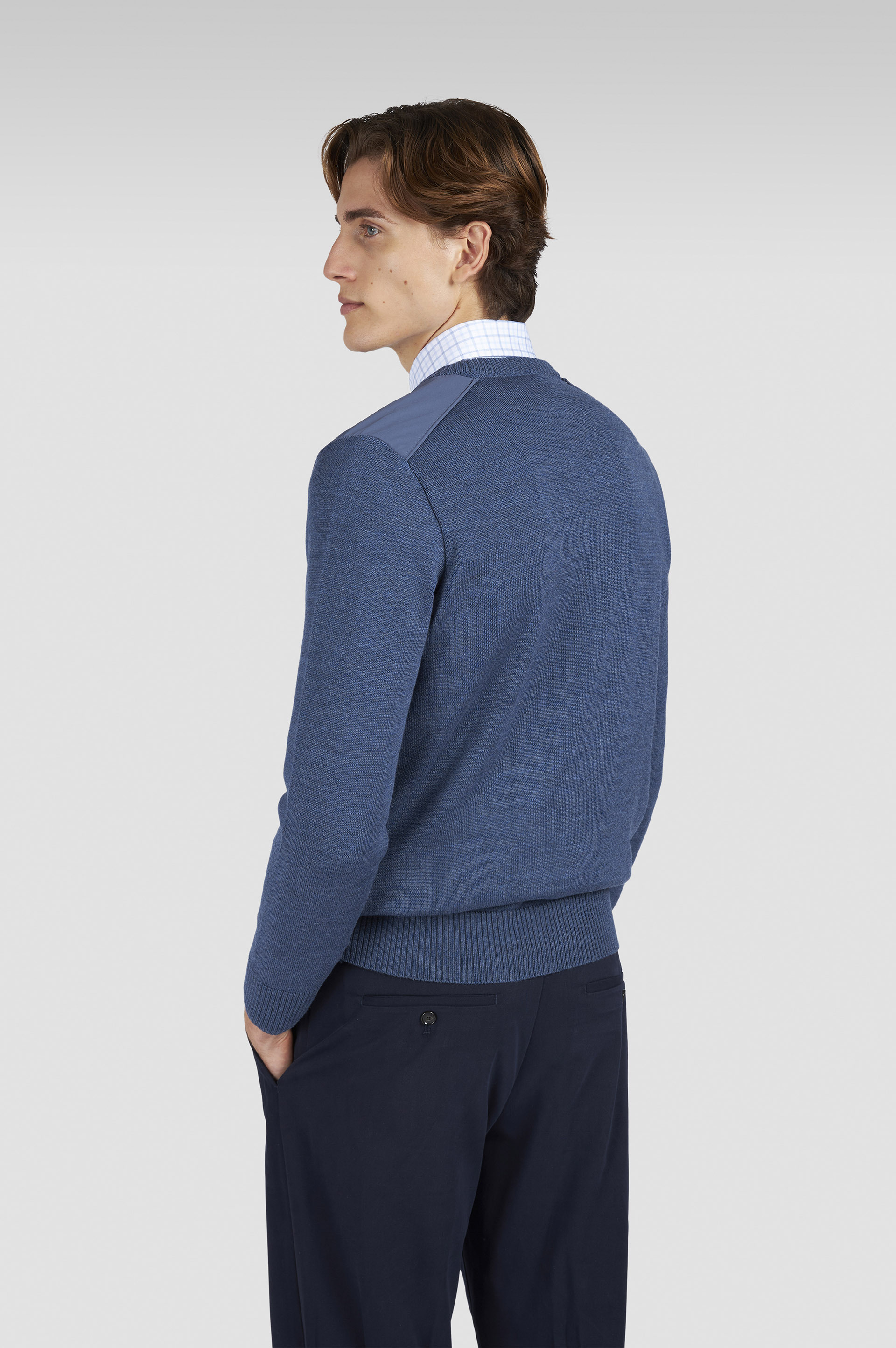SOFT COOL TOUCH WOOL CREWNECK SWEATER WITH TYPHOON® DETAILS - 3
