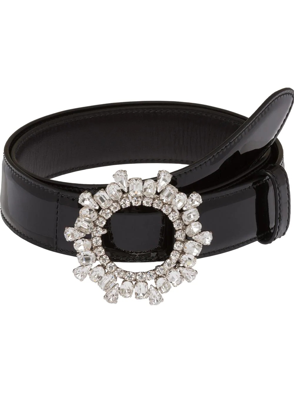 crystal-embellished buckle belt - 1