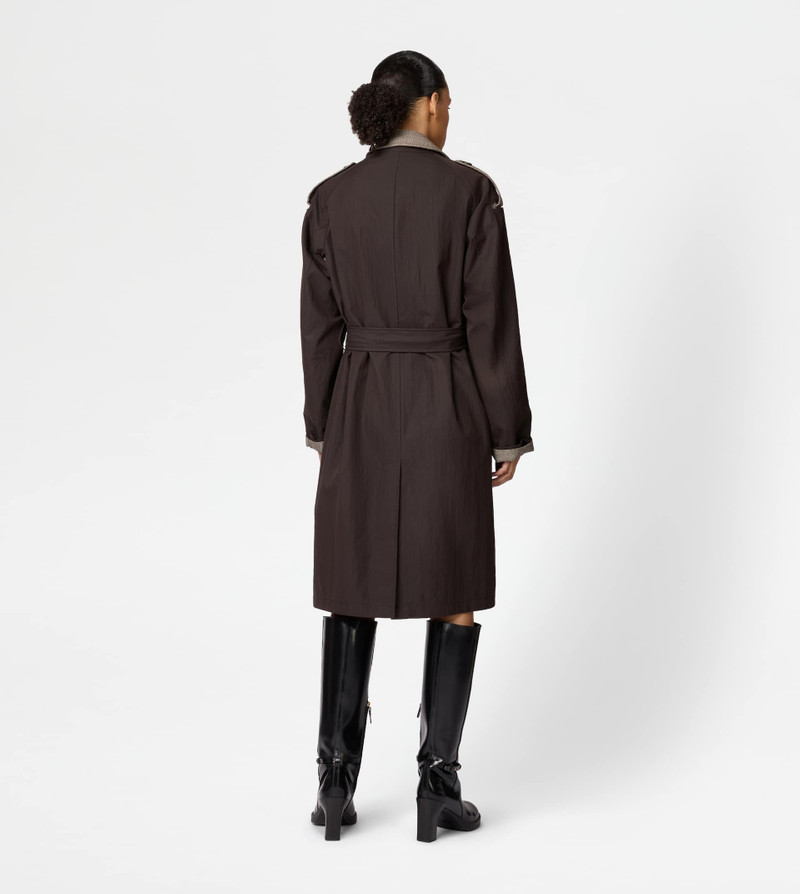 2-IN-1 TRENCH COAT IN TECHNICAL COTTON AND WOOL - BROWN 3