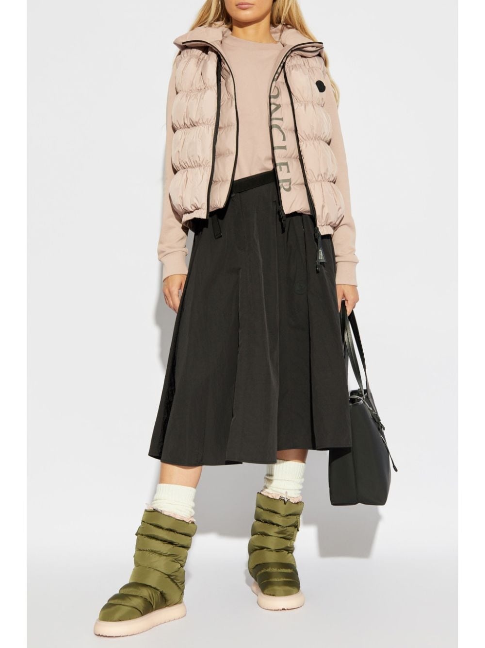 logo-patch belted-waist skirt - 2