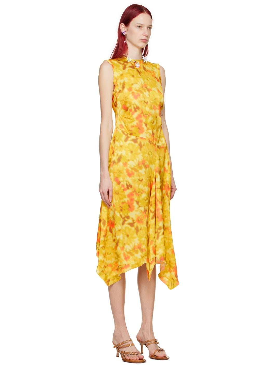 Yellow Sleeveless Midi Dress - 2