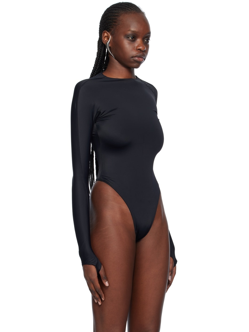 Black Embossed Bodysuit - 4
