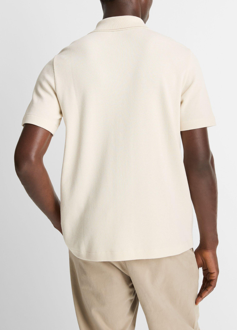 Vince Jacquard-Knit Cotton Short-Sleeve Button-Front Shirt outlook