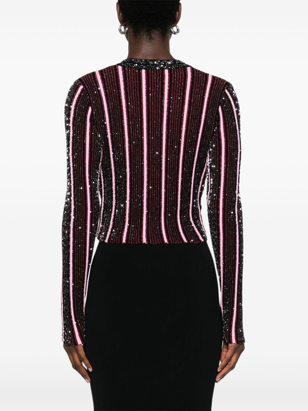 sequined ribbed cardigan - 4