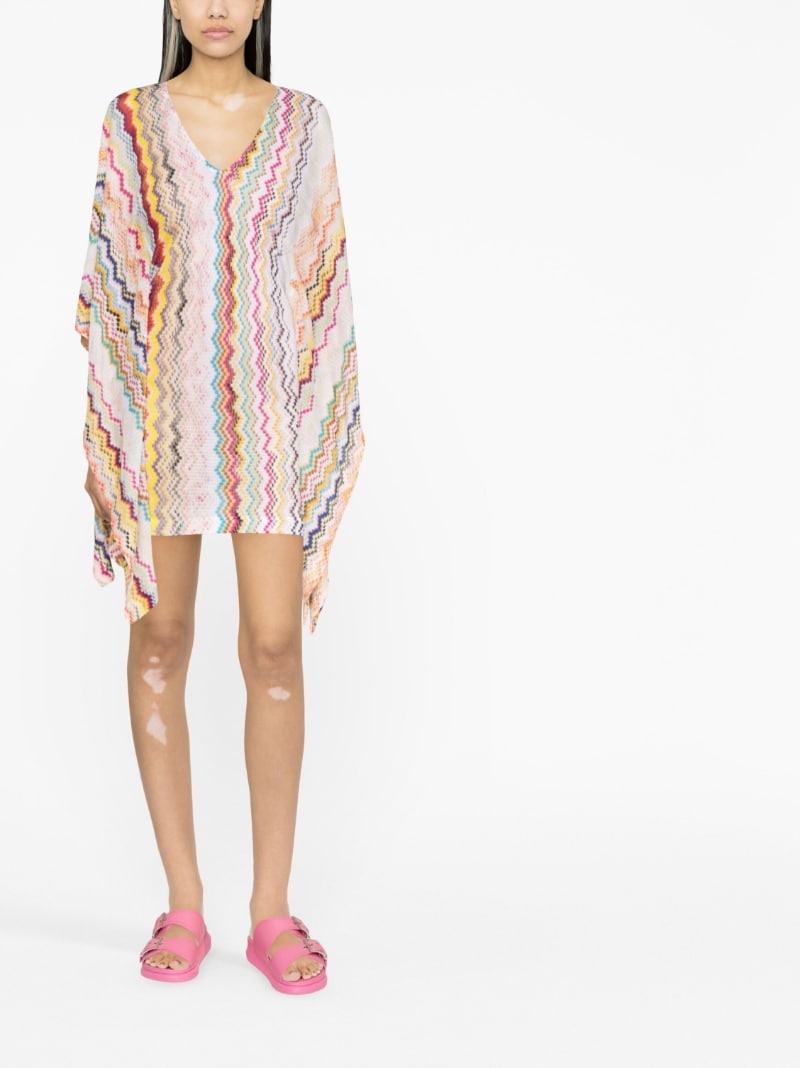 zigzag-woven minidress - 2