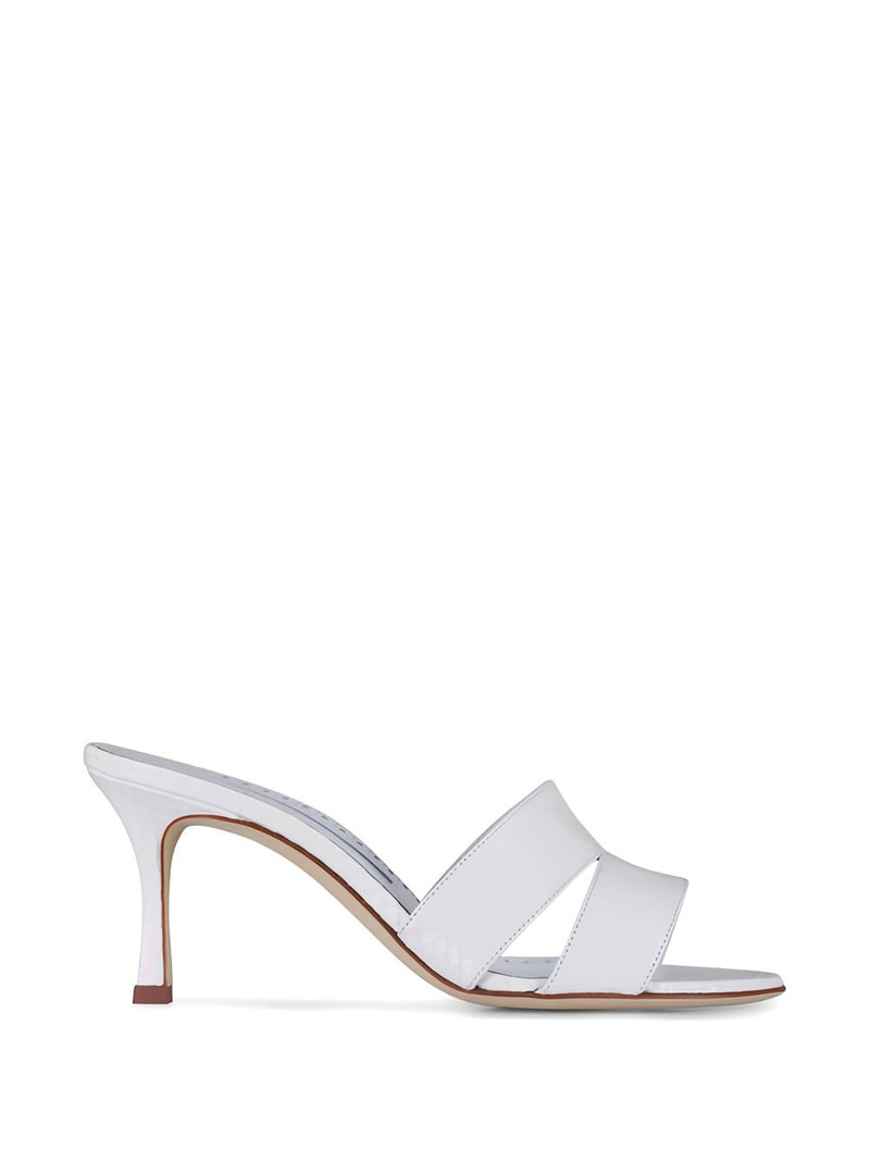 snakeskin-effect double-strap sandals 1