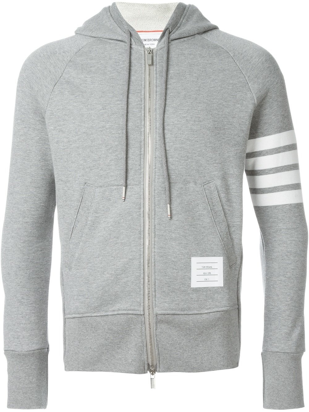 THOM BROWNE Men Classic Full Zip Hoodie In Classic Loopback W/ Engineered 4 Bar - 1