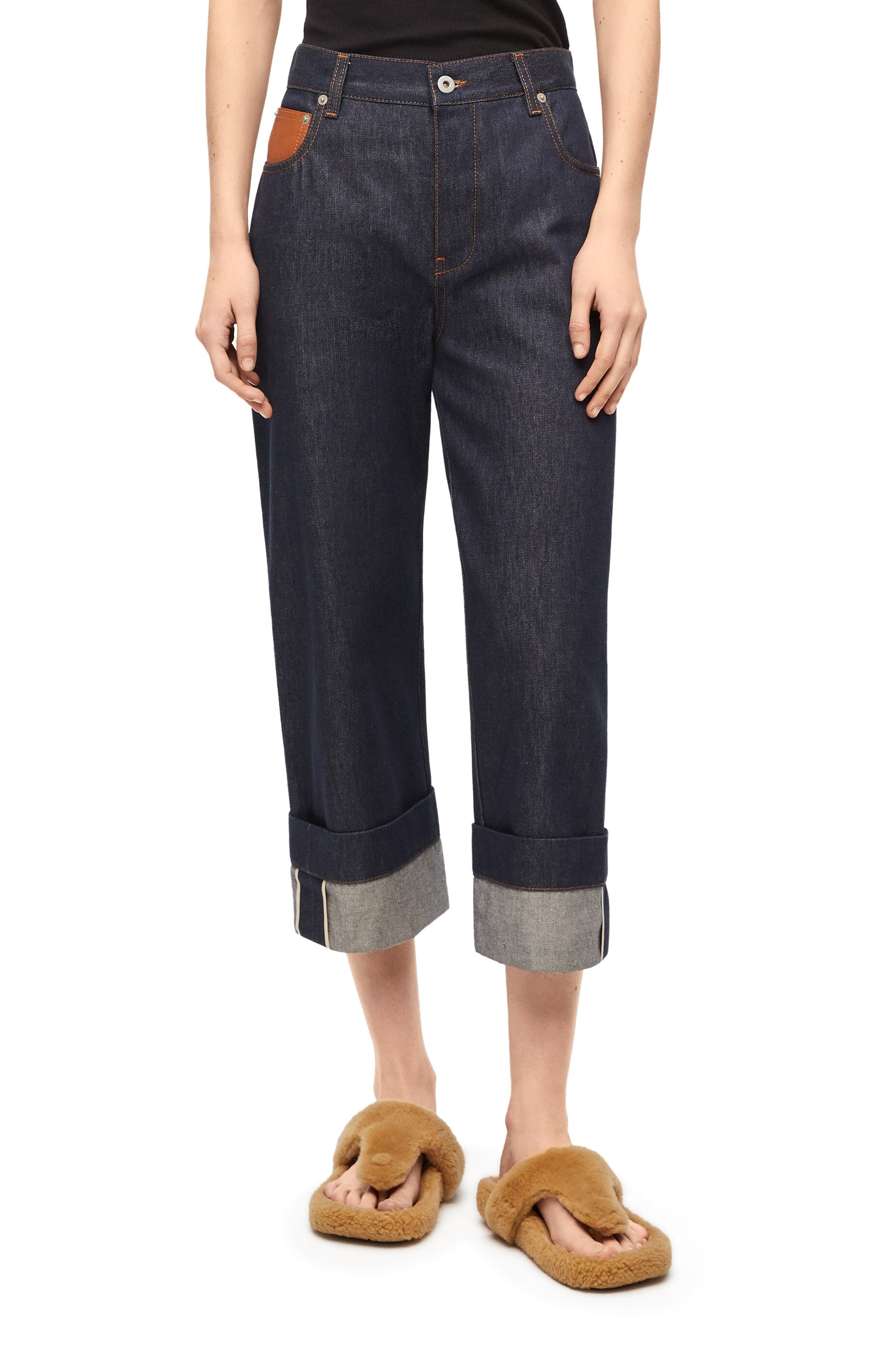 Fisherman turn-up jeans in denim - 3