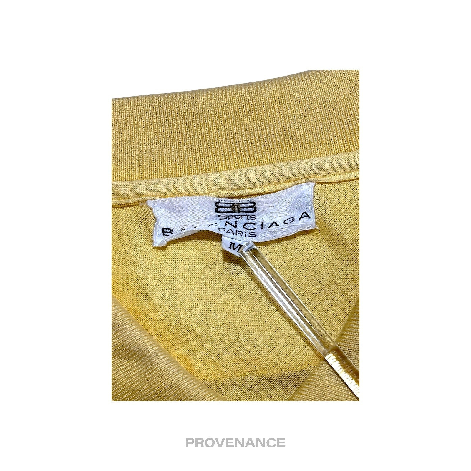 Balenciaga Logo Long Sleeve Polo Shirt - Powder Yellow M - 9