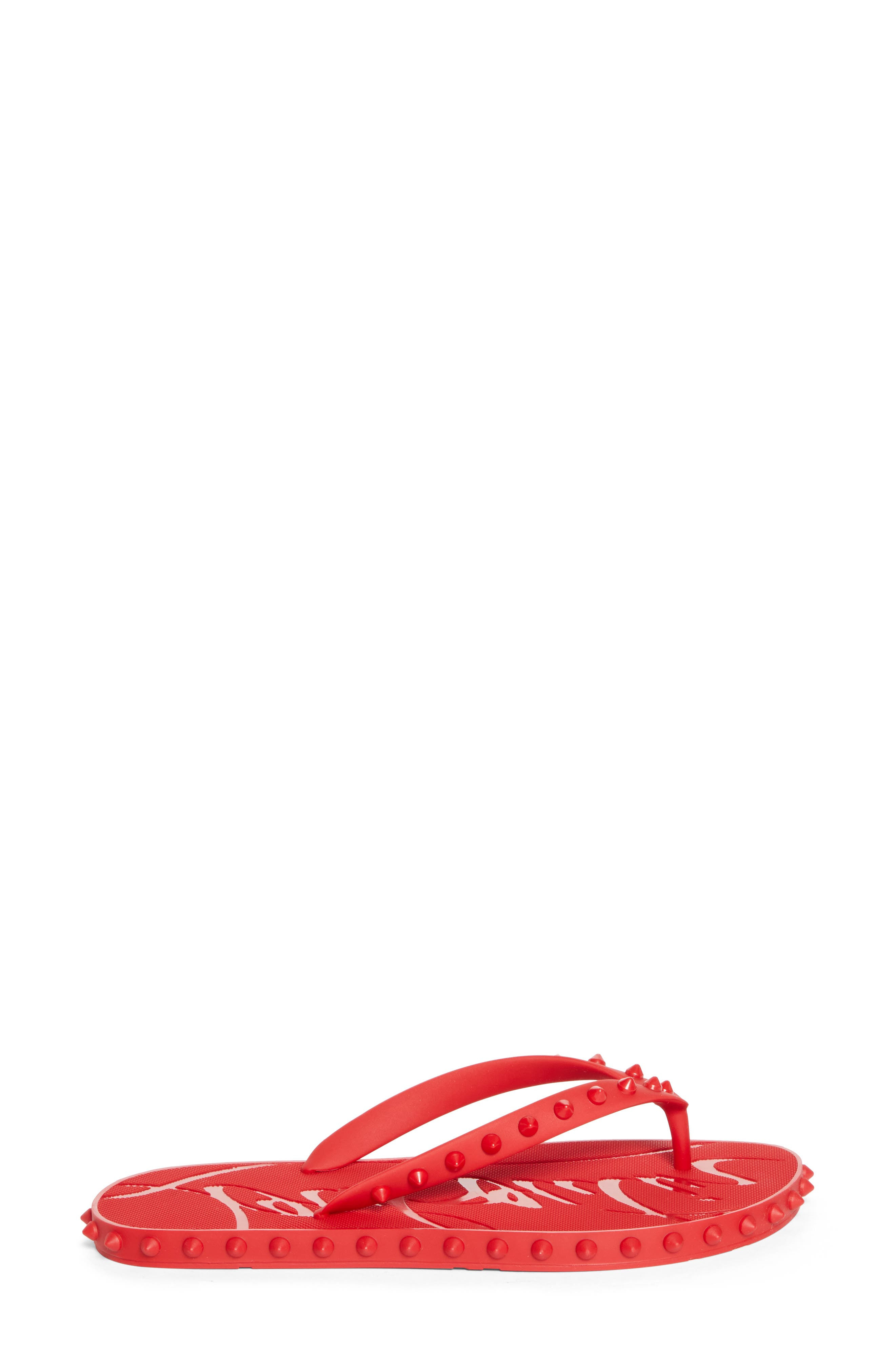 Christian Louboutin Super Loubi Flip Flop in Red at Nordstrom - 3
