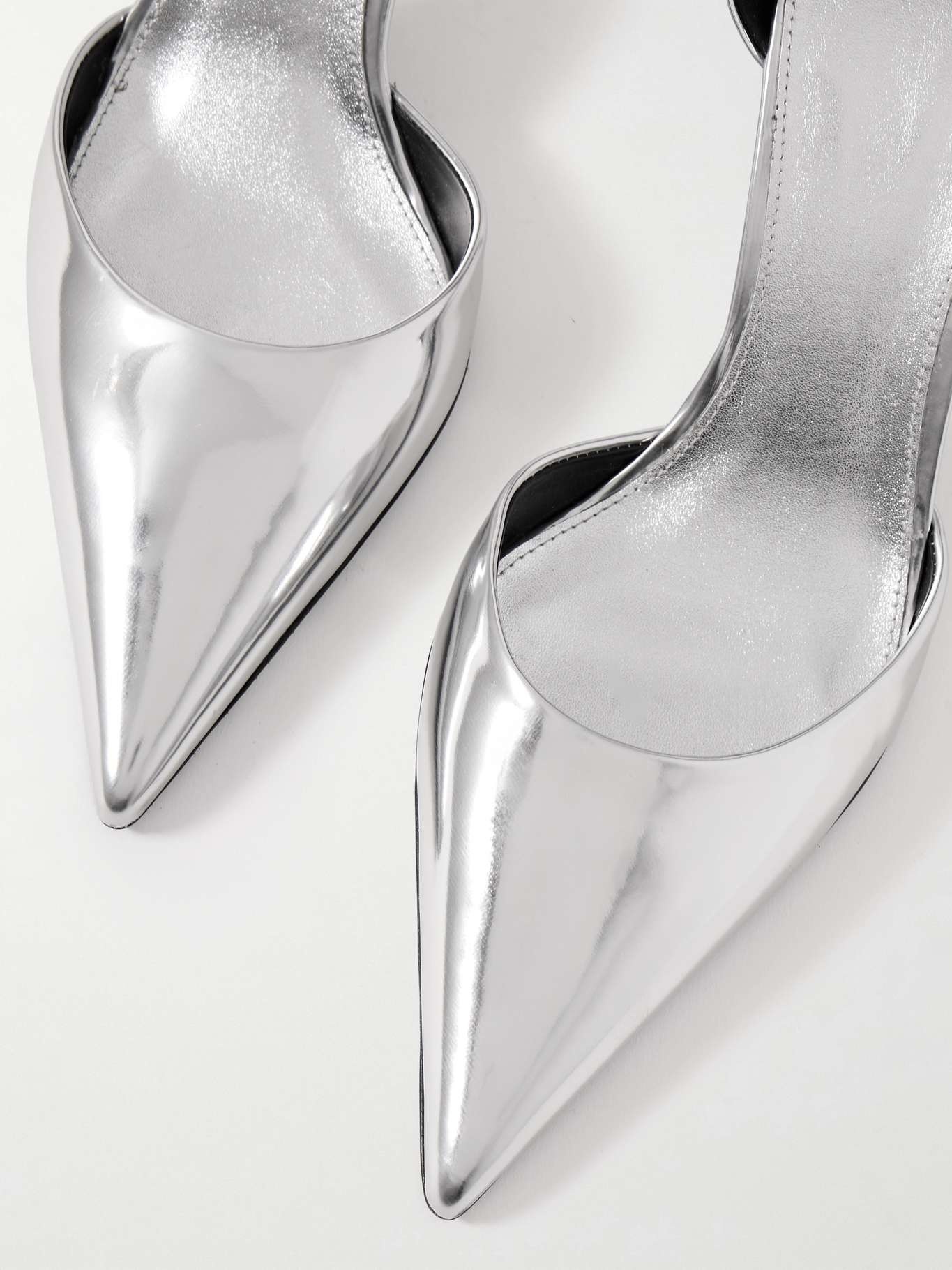 Slash mirrored faux leather pumps Silver - 3