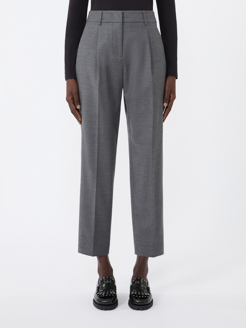 CALDAIA Wool flannel cigarette trousers 3