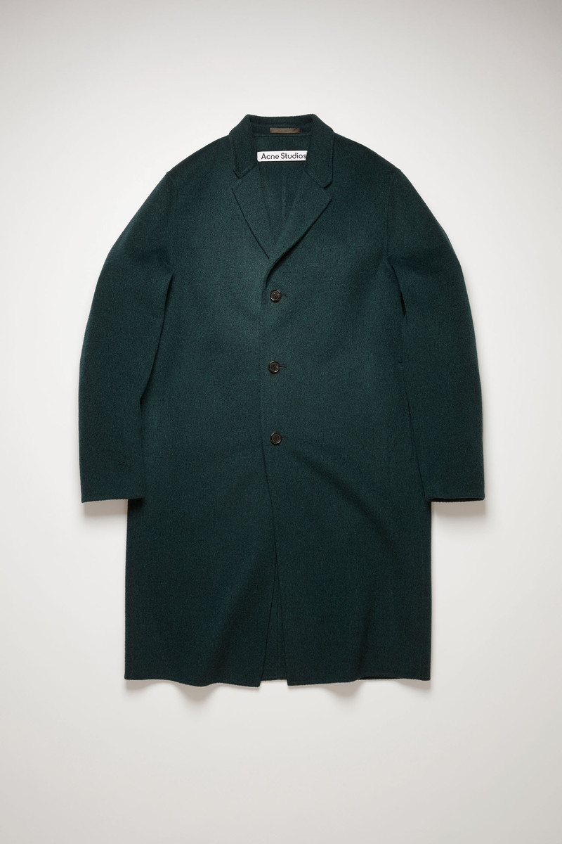 Double-faced wool coat forest green 1