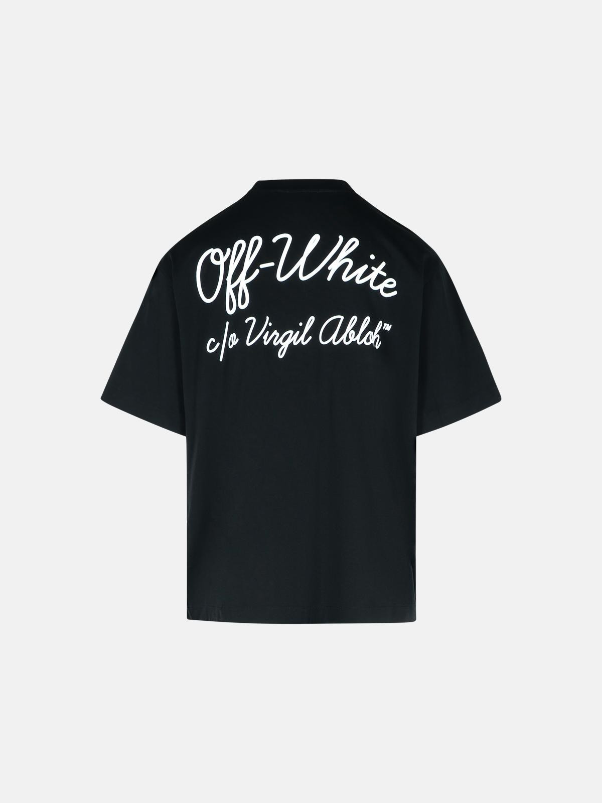 'SCRIPT SKATE' BLACK COTTON T-SHIRT - 3