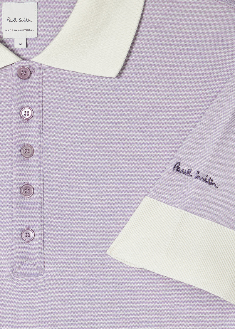 Paul Smith Lilac Lyocell-Blend Polo Shirt With Contrast Trim outlook