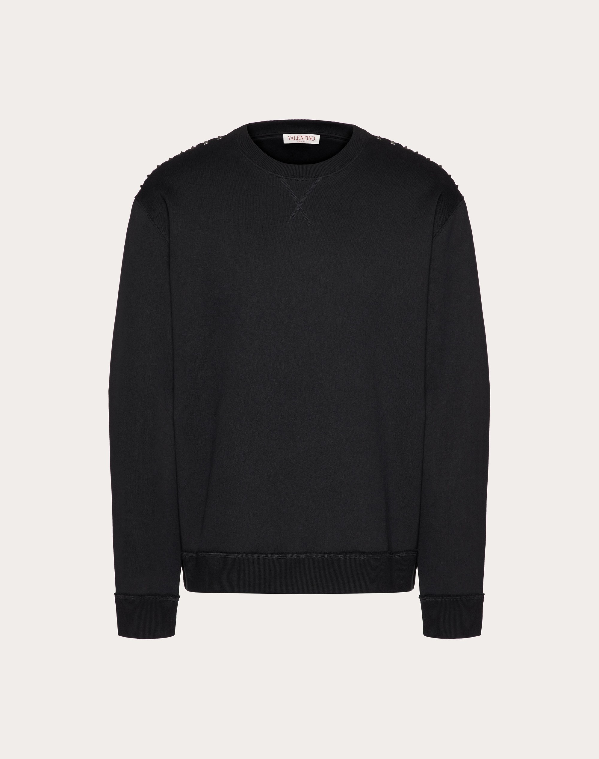 COTTON CREWNECK SWEATSHIRT WITH BLACK UNTITLED STUDS - 1