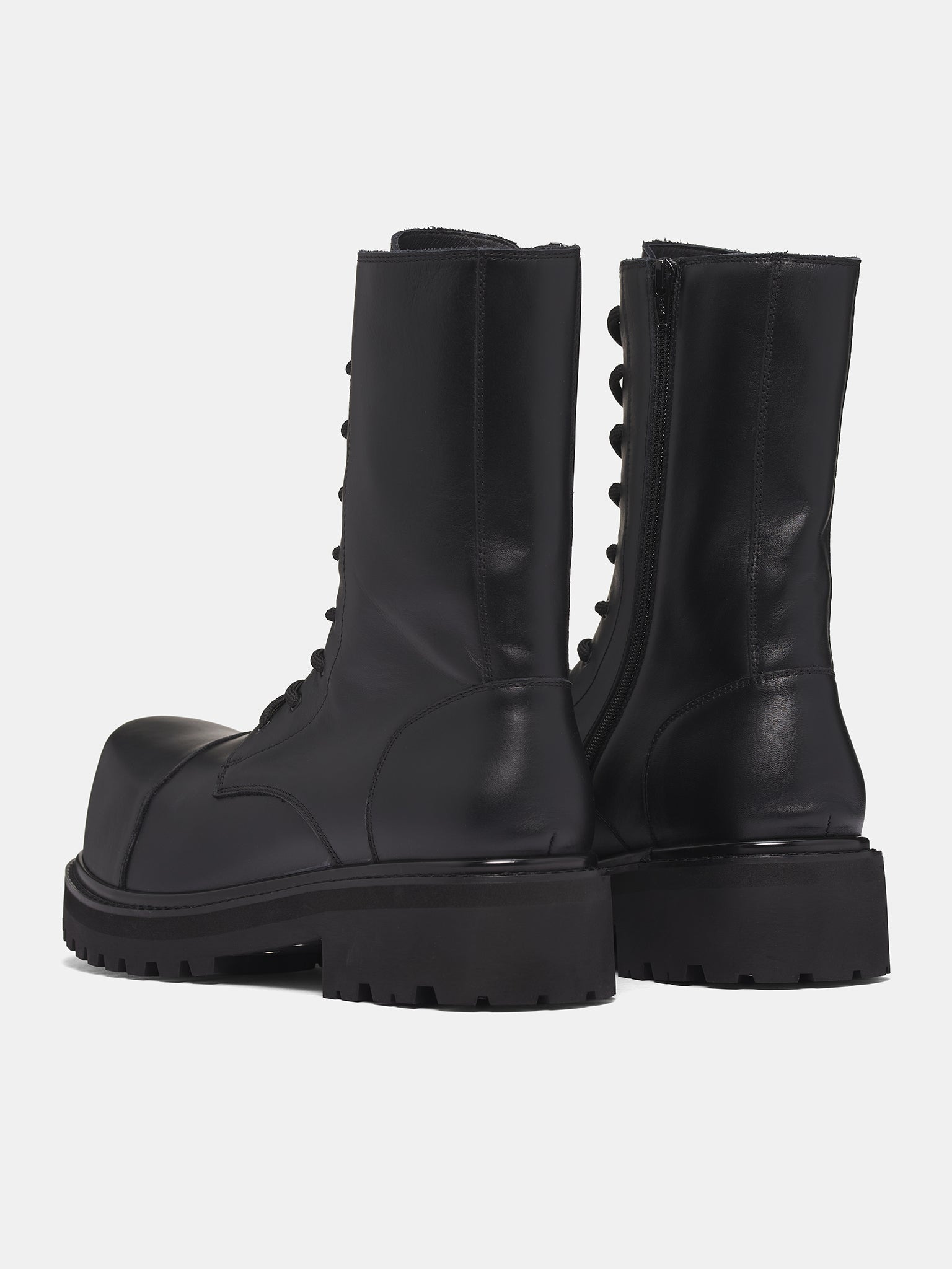Black Stomp Combat Boots - 5
