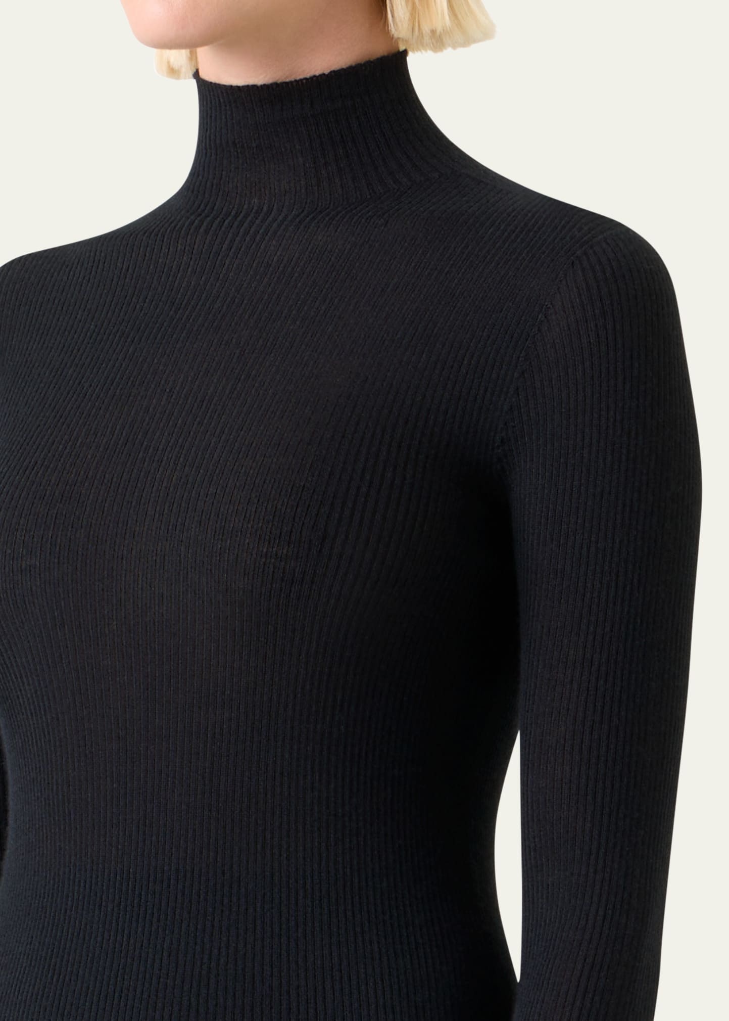 Cashmere-Silk Fine Ribbed Knit Pullover - 5