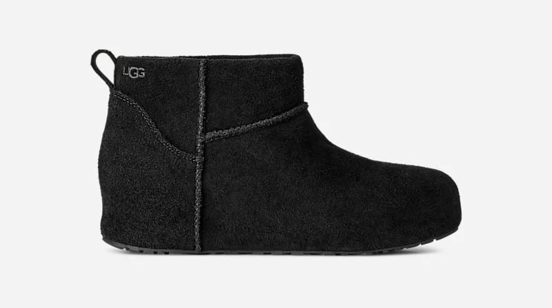 ® Women's Classic Mini Enwrap Sheepskin Classic Boots in Black - 1