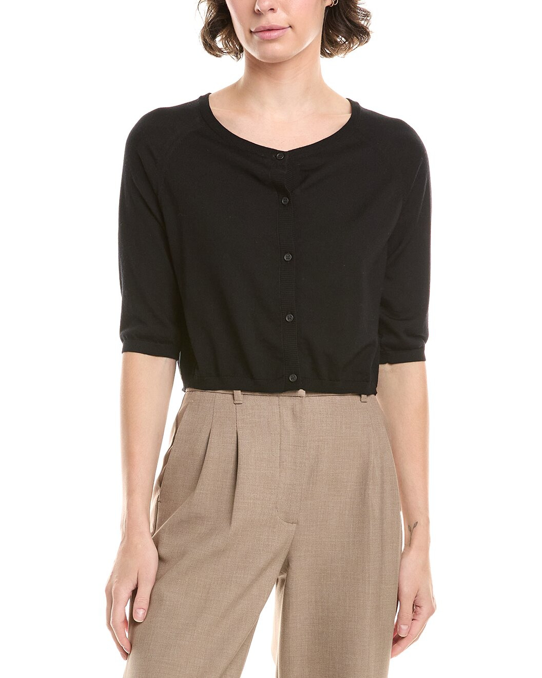S Max Mara Clima Wool Shoulder Wrap Cardigan - 1