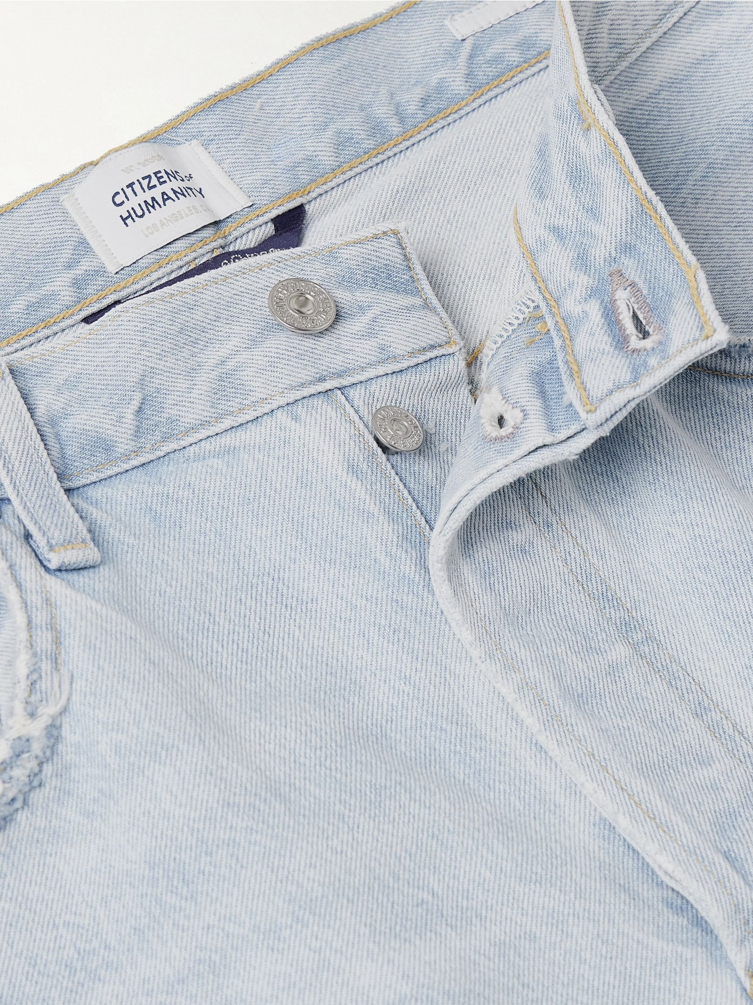 Ayla cropped frayed high-rise wide-leg jeans Light denim - 5