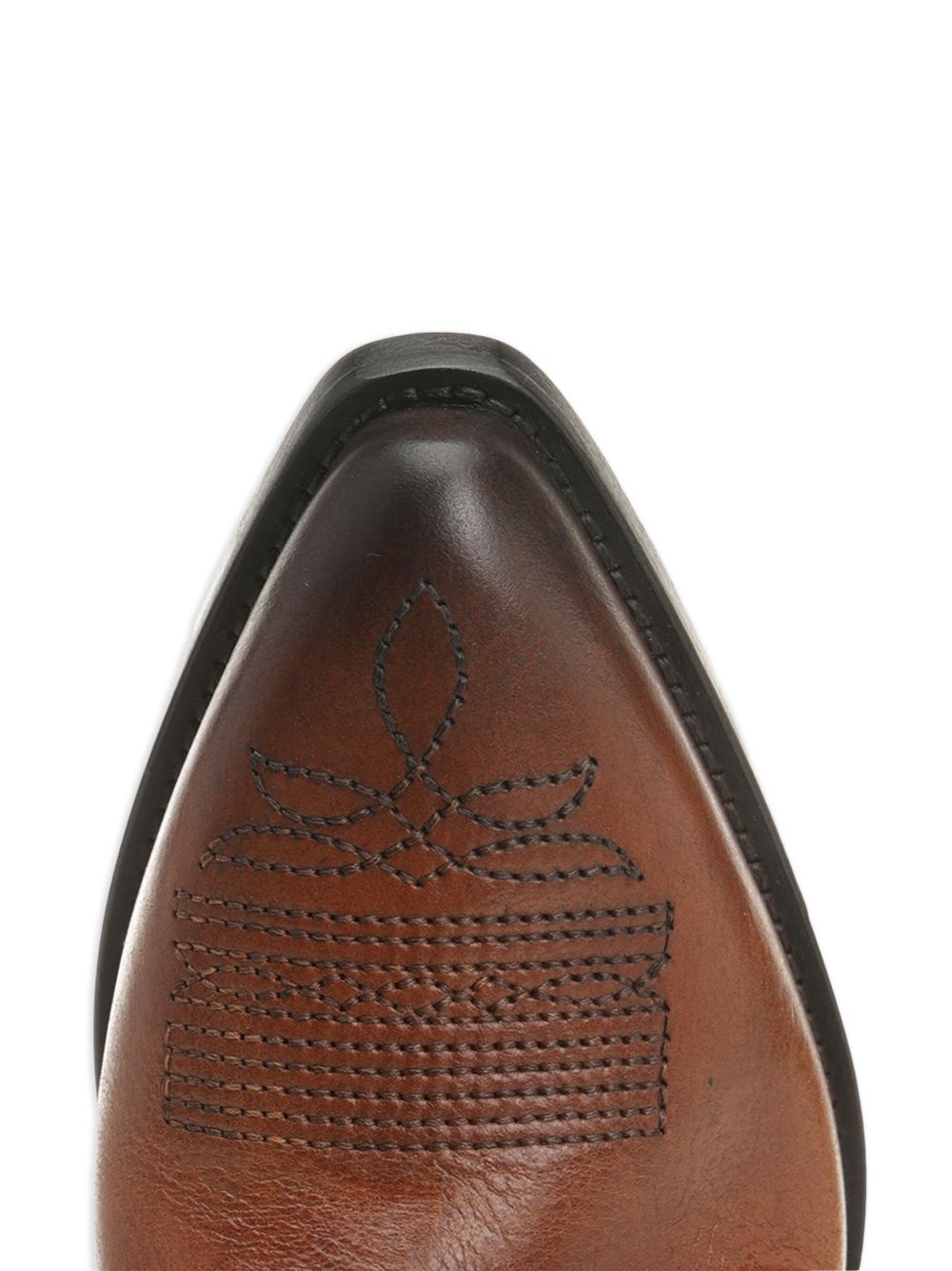 star-embroidered leather boots - 5