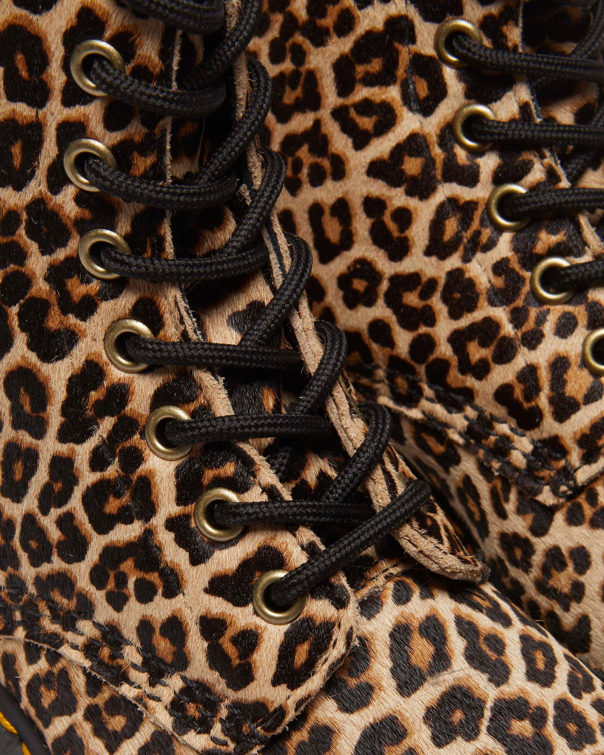 1460 Leopard Leather Lace Up Boots - 7