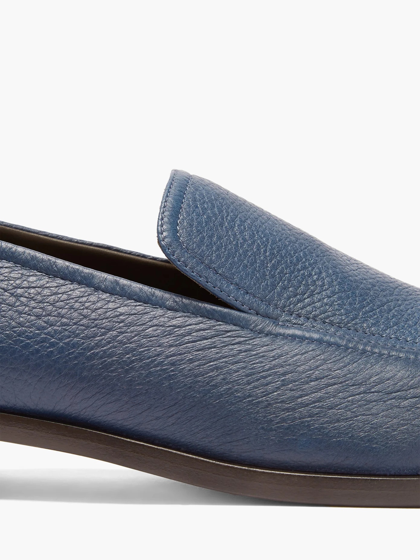 Topstitched leather loafers - 6