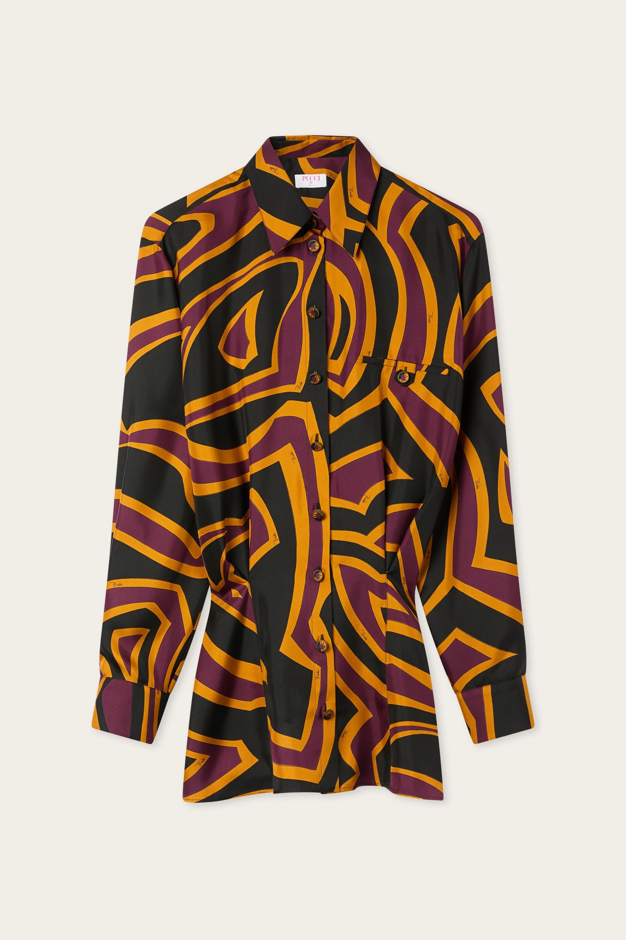 LABIRINTO PRINT SILK SHIRT DRESS - 1