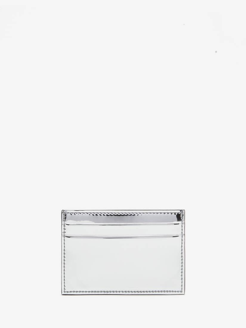 Men's McQueen Graffiti Card Holder in Silver - 3