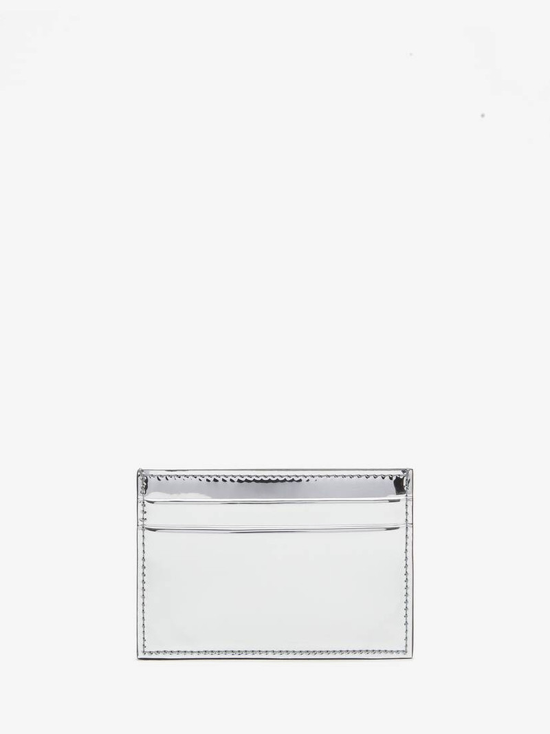 Men's McQueen Graffiti Card Holder in Silver 3